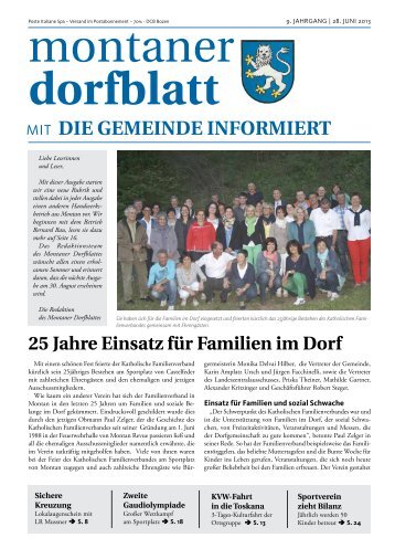 mIt DIE GEMEINDE INFORMIERT - Montaner Dorfblatt