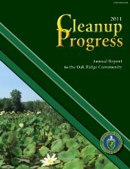 FY 2011 Cleanup Progress Report - DOE Oak Ridge Operations