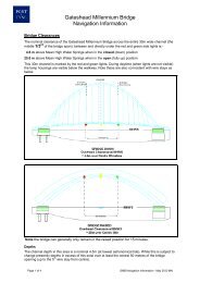 Gateshead Millennium Bridge Navigation Information - Port of Tyne