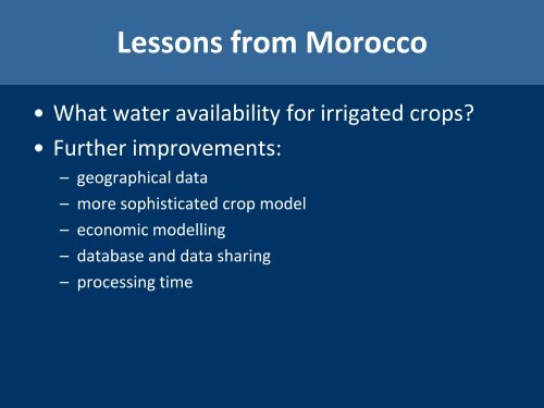 Climate change impact assessment and use of downscaled climate ...