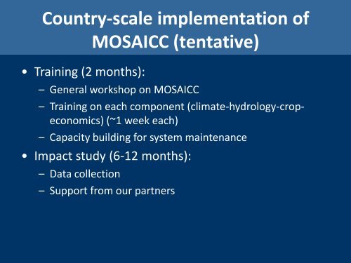 Climate change impact assessment and use of downscaled climate ...