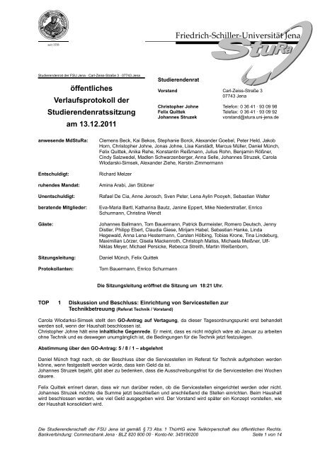 Verlaufsprotokoll Verlaufsprotokoll