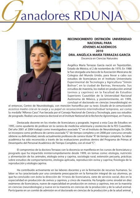 Dra. AngÃ©lica Ma. Terrazas - dgapa unam