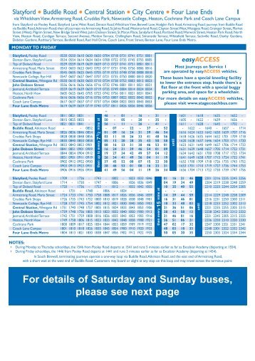 Please click here to view amended timetable for ... - Stagecoach