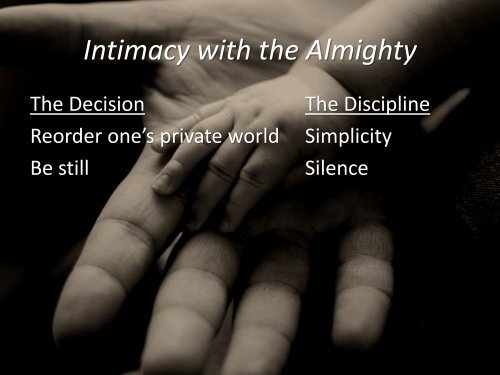 Intimacy with the Almighty