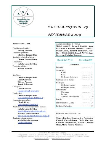 Buscila-Infos nÂ°25 - Lexicologie, terminologie, traduction - AUF