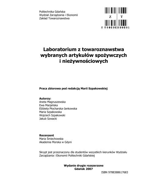 Skrypt Do äwiczeå Z Towaroznawstwa Wydziaå Zarzädzania