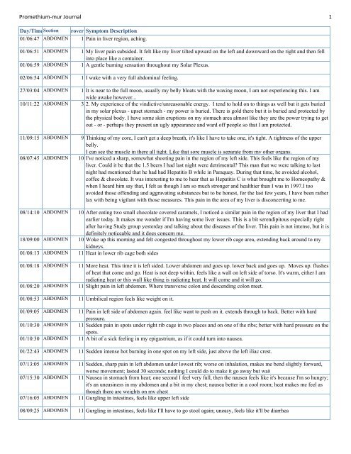 Promethium muriaticum Entire Proving Journal