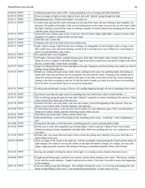 Promethium muriaticum Entire Proving Journal