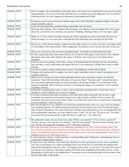 Promethium muriaticum Entire Proving Journal