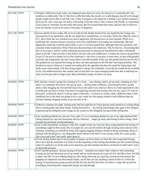 Promethium muriaticum Entire Proving Journal