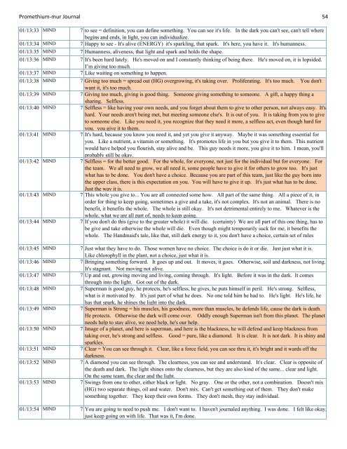 Promethium muriaticum Entire Proving Journal