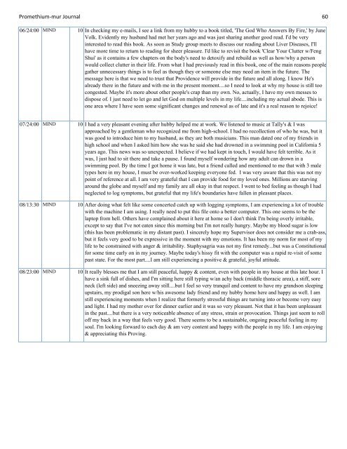 Promethium muriaticum Entire Proving Journal