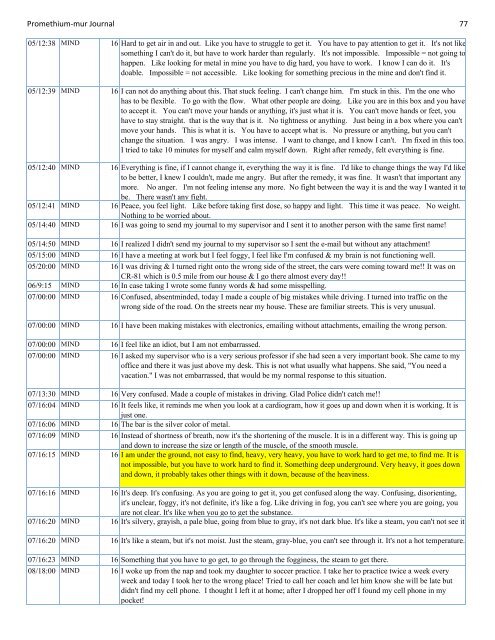 Promethium muriaticum Entire Proving Journal