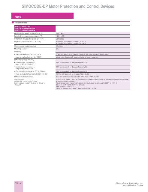 Technical Data - Siemens