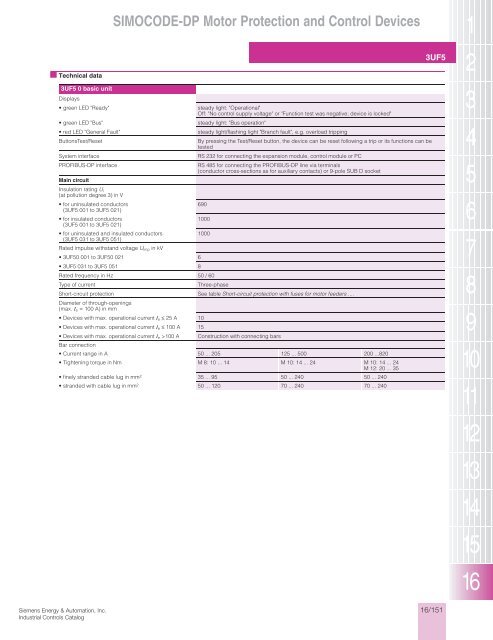 Technical Data - Siemens