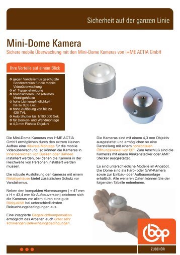 Mini-Dome Kamera - I+ME ACTIA GmbH
