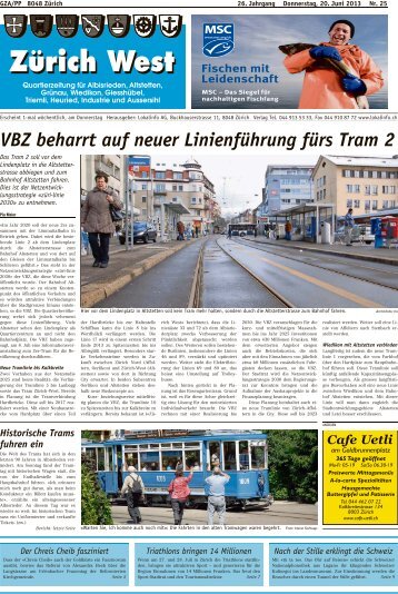 VBZ beharrt auf neuer Linienführung fürs Tram 2 - Lokalinfo AG