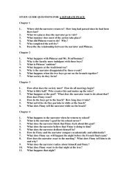 STUDY GUIDE QUESTIONS FOR A SEPARATE PEACE