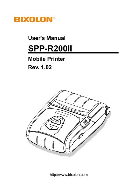 Spp R0ii User Manual English Rev 1 02 Pdf Bixolon Spp R0ii User Manual English Rev 1 02 Pdf Bixolon