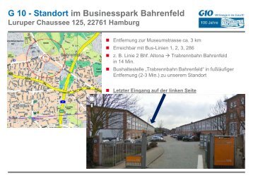 G 10 Standort im Businesspark Bahrenfeld