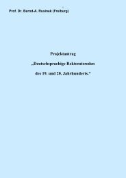 Deutschsprachige Rektoratsreden â DFG-Projektantrag