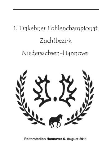 1. Trakehner Fohlenchampionat Zuchtbezirk Niedersachsen ...