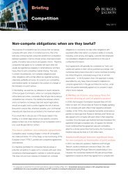 Non-compete obligations: when are they lawful? - Burges Salmon
