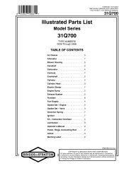 Illustrated Parts List 31Q700 - Briggs & Stratton