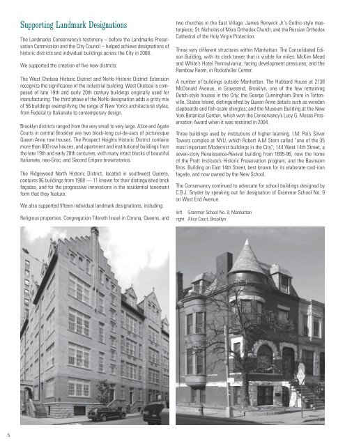 ANNUAL REPORT 2008 - The New York Landmarks Conservancy