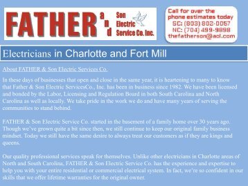 Fort mill sc electrical services