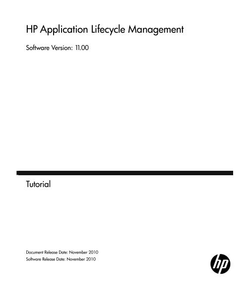 HP Application Lifecycle Management HP Application Lifecycle Management