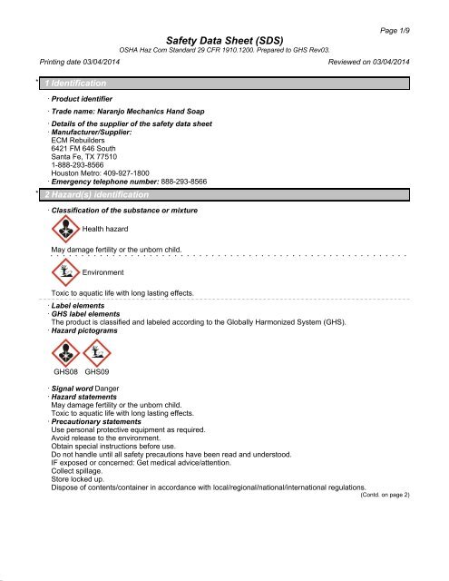 Safety Data Sheet (SDS)