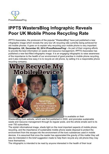 IPPTS WastersBlog Infographic Reveals Poor UK Mobile Phone Recycling Rate