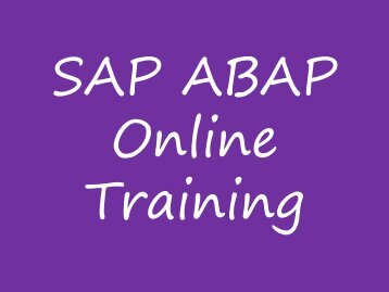 SAP ABAP Online Training