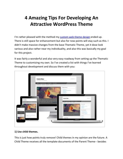 4 Amazing Tips For Developing An Attractive WordPress Theme
