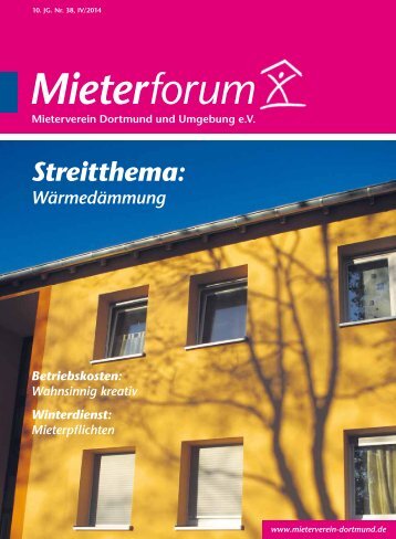 Mieterforum Dortmund - Ausgabe IV/2014 (Nr. 38)