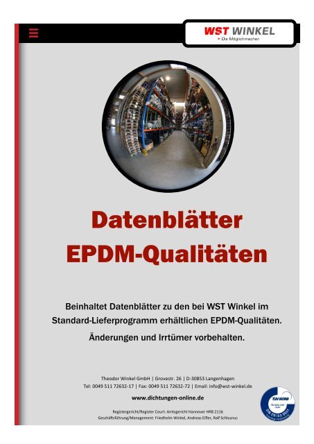 Datenblätter EPDM-Qualitäten WST Winkel