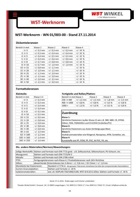 Datenblätter EPDM-Qualitäten WST Winkel