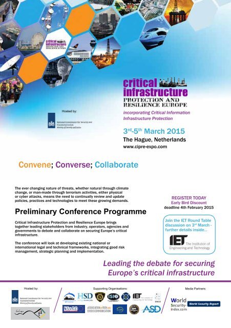 Critical Infrastructure Protection & Resilience Europe 2015 Pre-Event Guide