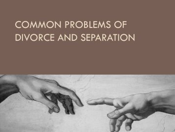 Common Problems of Divorce and Separation