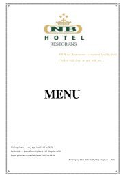 NB Hotel Menu