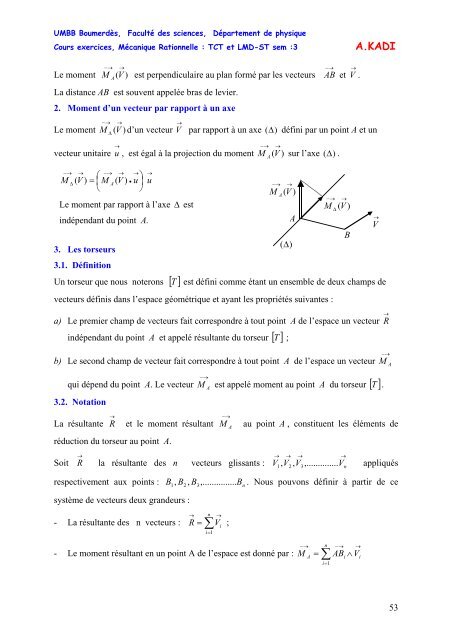 MECANIQUE RATIONNELLE