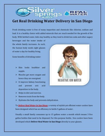 Get Real Drinking Water Delivery in San Diego