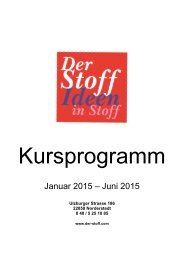 Ferienprogramm Sommer 2014 bei &quot;Der Stoff Norderstedt&quot;