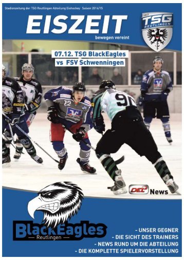 Black Eagles vs. FSV Schwenningen Eiszeit Stadionzeitung Reutlingen 07.12.2014