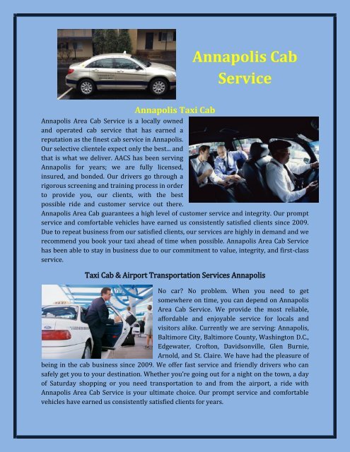 Annapolis Cab Service
