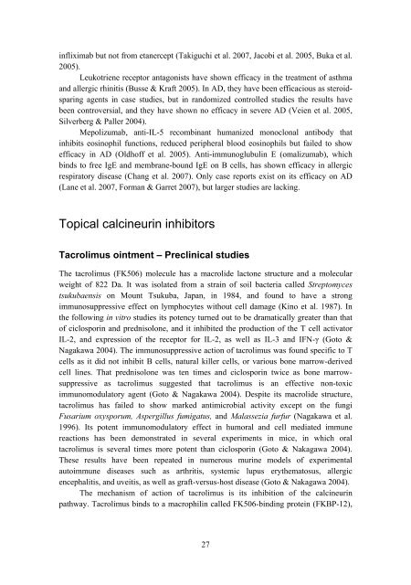 Topical tacrolimus in atopic dermatitis: Effects of ... - Helda - Helsinki.fi