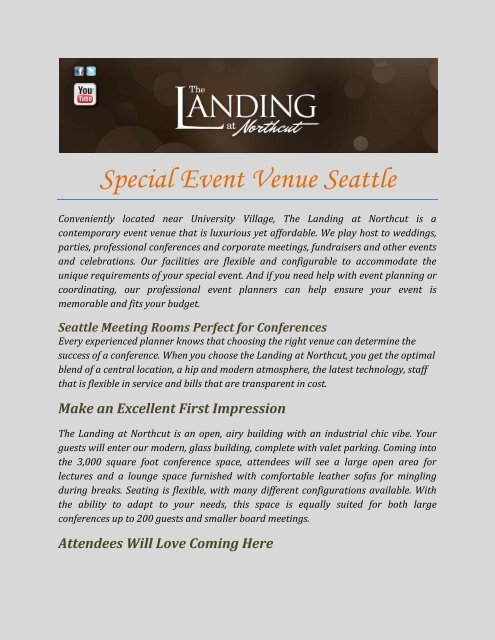 Special Event Venue Seattle