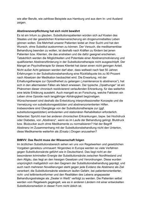 Hans Günter Meyer Thompson Substitutionsbehandlung in Deutschland eine Bestandsaufnahme